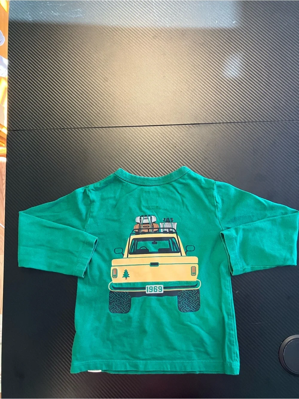 GAP Teal Long-Sleeve Kids Tee with Yellow Truck Print
